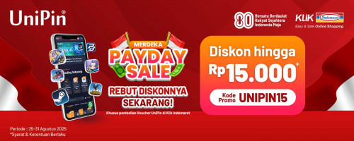 Merdeka Payday Sale! Dapatkan Diskon Hingga Rp15.000 di UniPin x Klik Indomaret!
